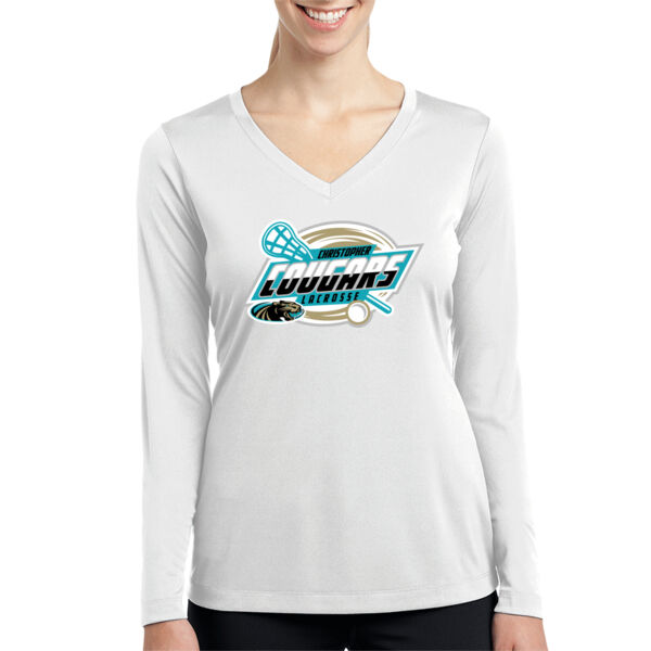 Christopher Lacrosse Ladies Long Sleeve PosiCharge Competitor V Neck Tee Thumbnail